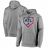 Men's Atlanta Braves Majestic 2019 Postseason Dugout Authentic Pullover Hoodie Gray,baseball caps,new era cap wholesale,wholesale hats